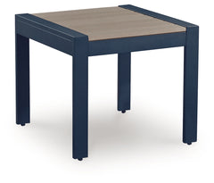 East Beach Navy Blue/Driftwood Rectangular End Table - Ornate Home