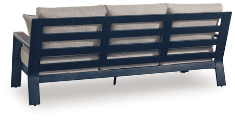 East Beach Navy Blue/Driftwood Sofa with Cushion - Ornate Home