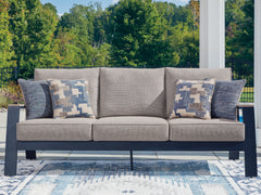 East Beach Navy Blue/Driftwood Sofa with Cushion - Ornate Home