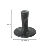 East Black Veined Marble Short Candle Holder - Ornate Home