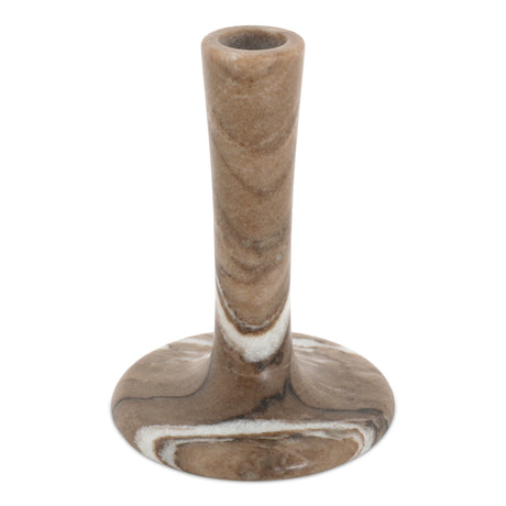 East Brown Torrent Marble Tall Candle Holder - Ornate Home