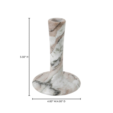 East Brown Torrent Marble Tall Candle Holder - Ornate Home