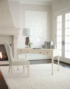 East Hampton Aged Silver/Cerused Linen Desk - Ornate Home