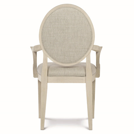 East Hampton Cerused Linen/Beige Arm Chair - Ornate Home