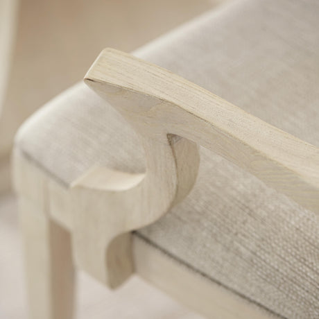 East Hampton Cerused Linen/Beige Arm Chair - Ornate Home