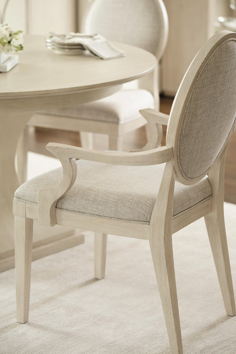 East Hampton Cerused Linen/Beige Arm Chair - Ornate Home