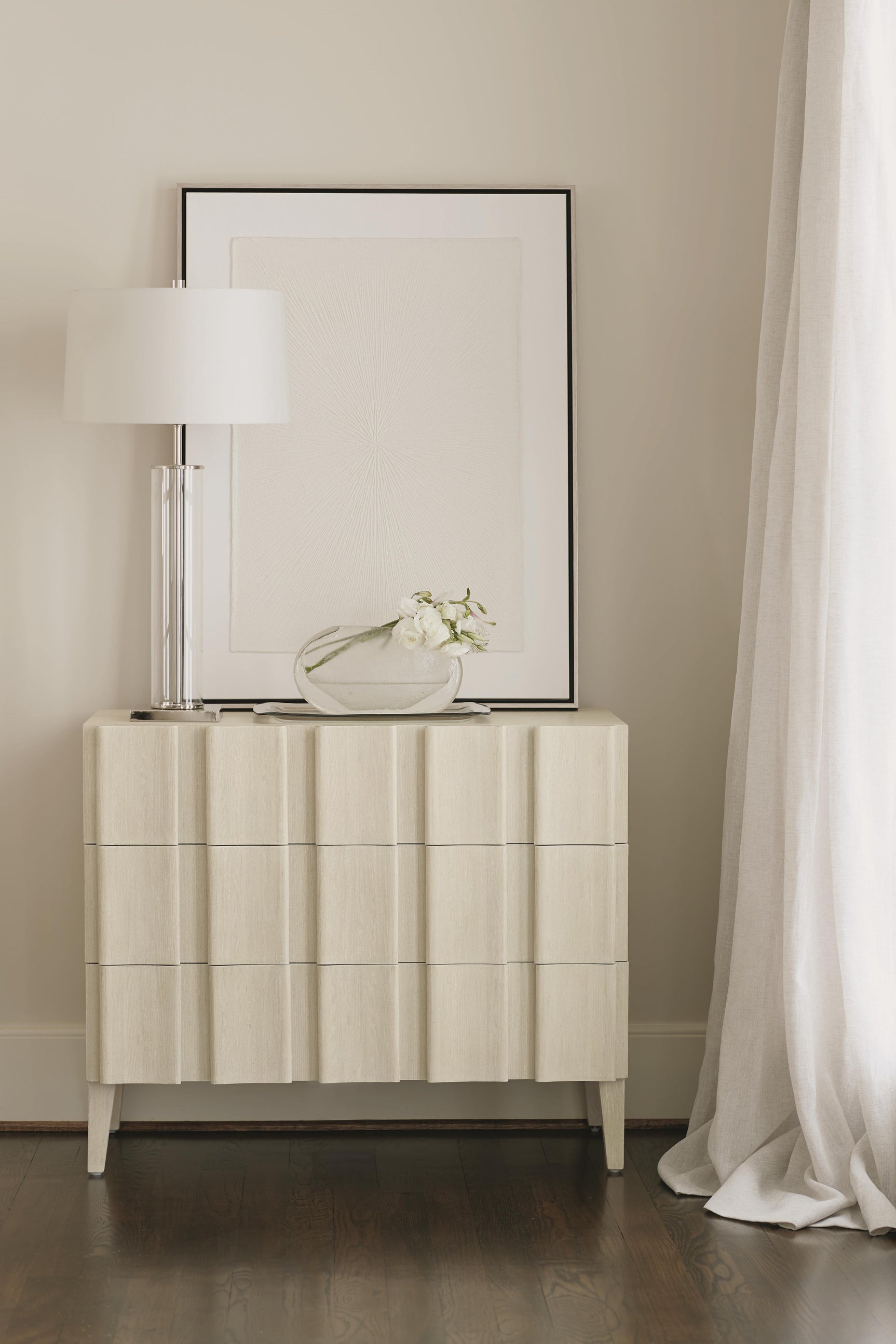 East Hampton Cerused Linen Drawer Chest - Ornate Home