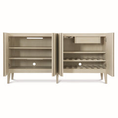 East Hampton Cerused Linen Entertainment Credenza - Ornate Home