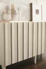 East Hampton Cerused Linen Entertainment Credenza - Ornate Home