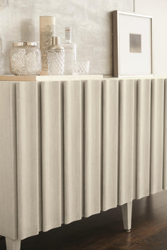 East Hampton Cerused Linen Entertainment Credenza - Ornate Home
