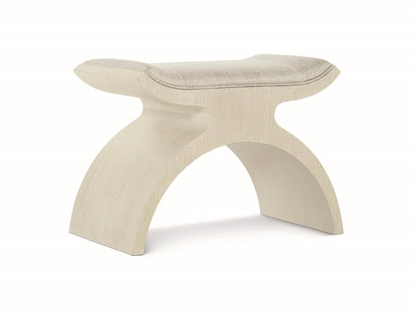 East Hampton Cerused Linen/Grey Bench - Ornate Home