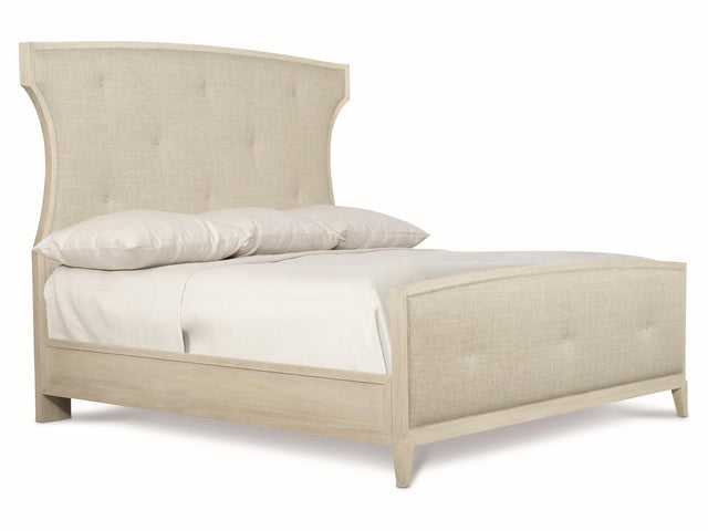 East Hampton Cerused Linen/Muted Grey Panel King Bed - Ornate Home