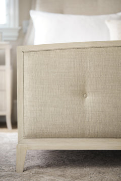East Hampton Cerused Linen/Muted Grey Panel King Bed - Ornate Home