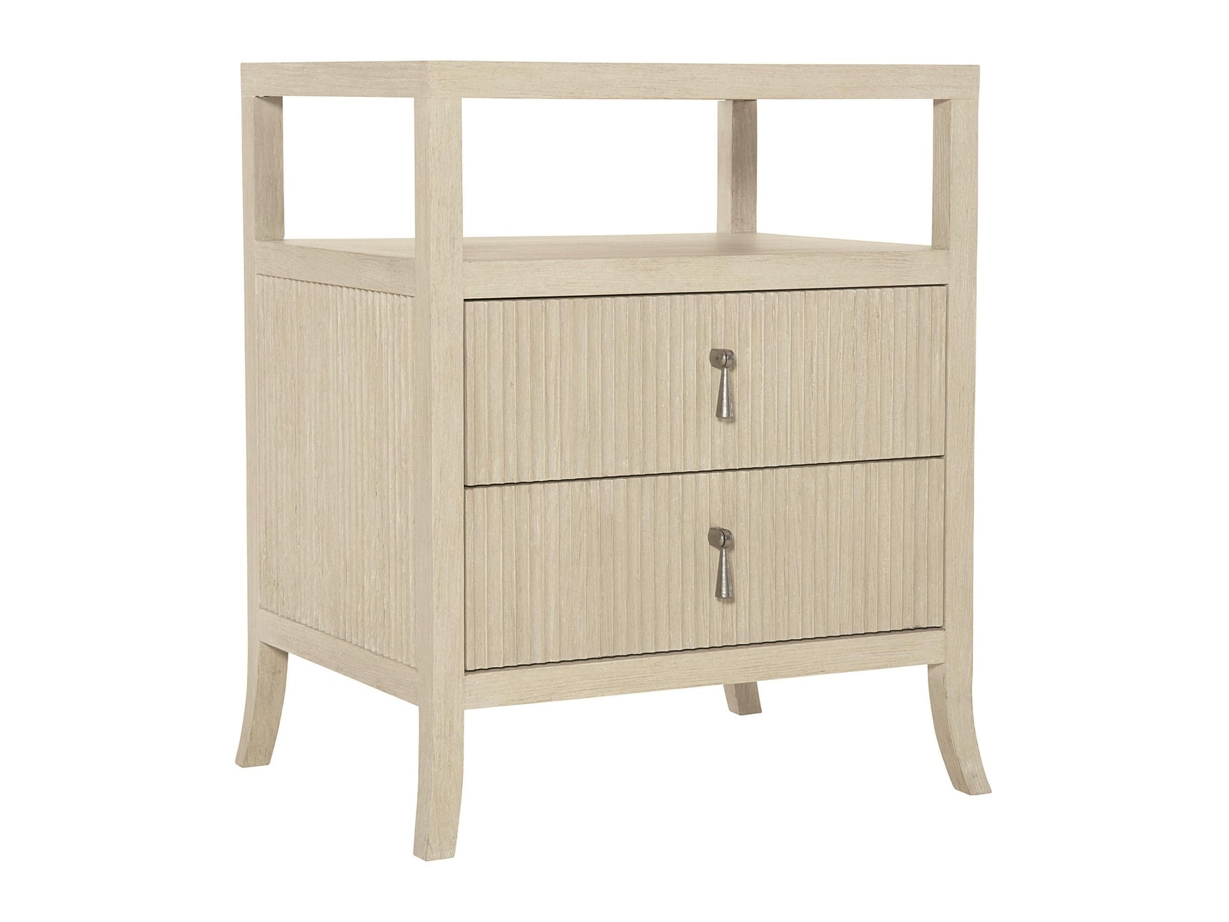 East Hampton Cerused Linen Nightstand - Ornate Home