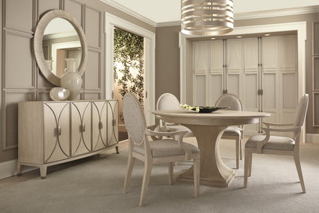 East Hampton Cerused Linen Round Dining Table - Ornate Home