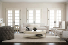 East Hampton Cerused Linen Side Table - Ornate Home