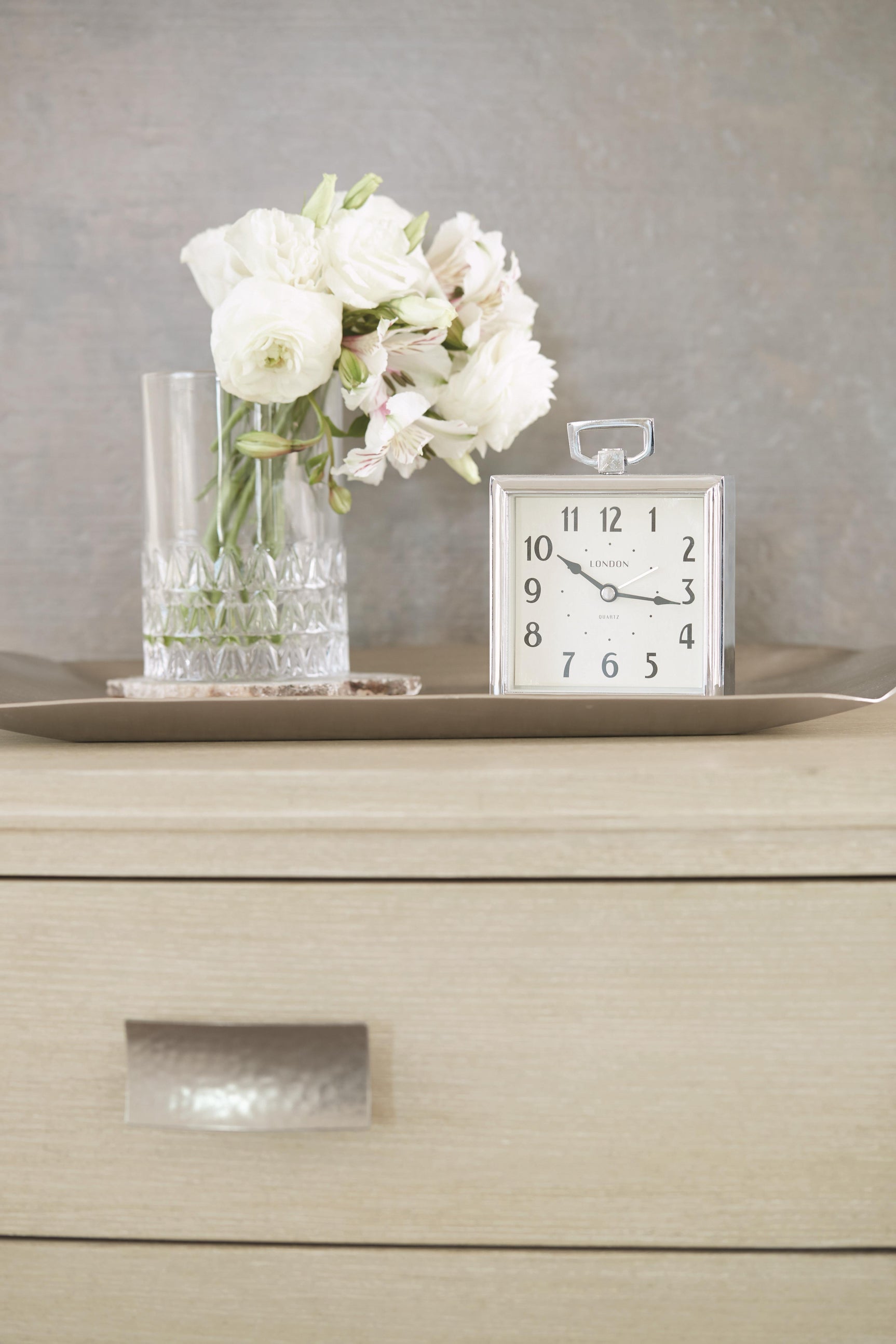 East Hampton Cerused Linen Tall Drawer Chest - Ornate Home