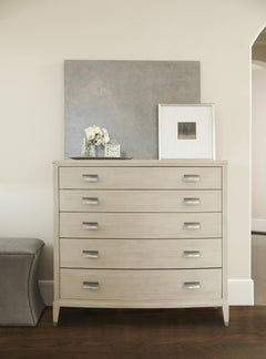 East Hampton Cerused Linen Tall Drawer Chest - Ornate Home