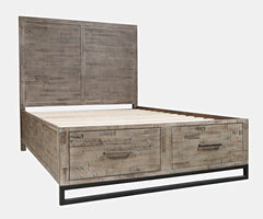 East Hampton Distressed Grey 4-Piece Queen Panel Bedroom Set - Ornate Home