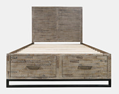 East Hampton Distressed Grey 4-Piece Queen Storage Bedroom Set - Ornate Home