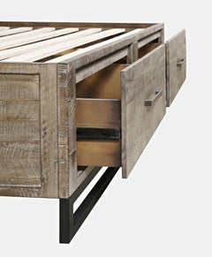 East Hampton Distressed Grey 4-Piece Queen Storage Bedroom Set - Ornate Home