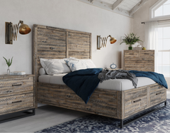 East Hampton Distressed Grey 5-Piece King Storage Bedroom Set - Ornate Home