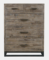 East Hampton Distressed Grey 5-Piece Queen Panel Bedroom Set - Ornate Home