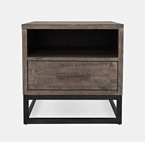 East Hampton Distressed Grey End Table - Ornate Home