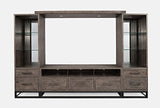 East Hampton Distressed Grey Entertainment Wall - Ornate Home