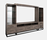 East Hampton Distressed Grey Entertainment Wall - Ornate Home