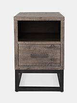 East Hampton Distressed Grey Power Chairside Table - Ornate Home