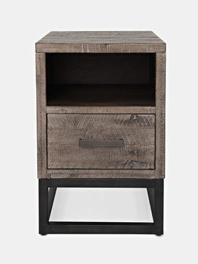 East Hampton Distressed Grey Power Chairside Table - Ornate Home
