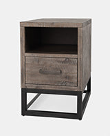 East Hampton Distressed Grey Power Chairside Table - Ornate Home