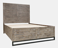 East Hampton Distressed Grey Queen Panel Bed - Ornate Home