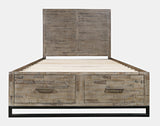 East Hampton Distressed Grey Queen Storage Bed - Ornate Home