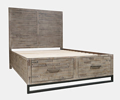 East Hampton Distressed Grey Queen Storage Bed - Ornate Home