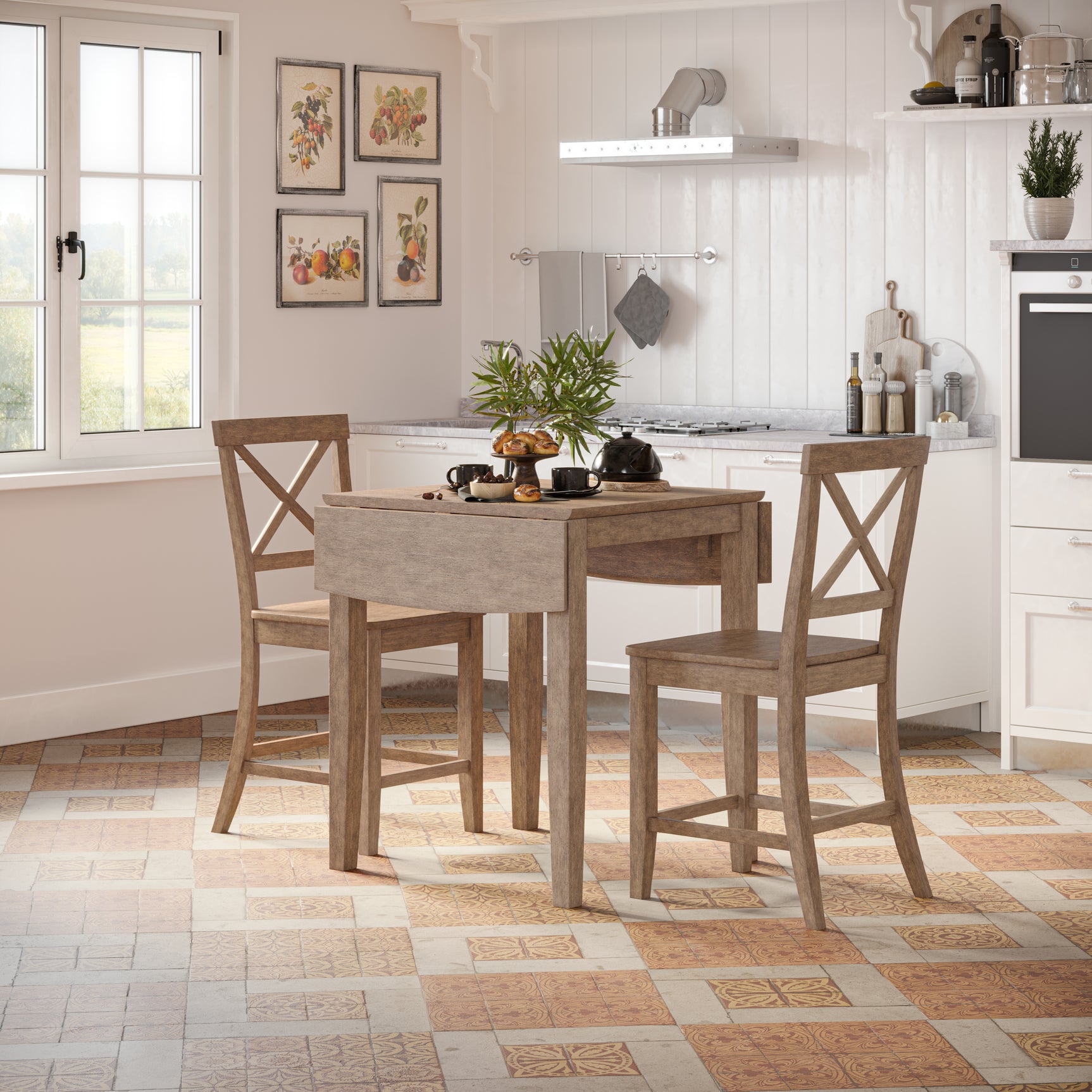 Eastern Tides Bisque Backless Counter Stool (Set of 2) - Ornate Home