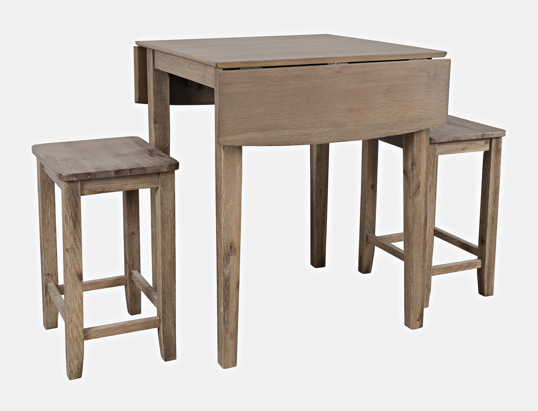 Eastern Tides Bisque Dropleaf Counter Dining Table w/ 2 Backless Stools - Ornate Home