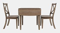 Eastern Tides Bisque Dropleaf Dining Table w/ 2 X-Back Chairs - Ornate Home