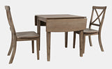 Eastern Tides Bisque Dropleaf Dining Table w/ 2 X-Back Chairs - Ornate Home
