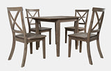 Eastern Tides Bisque Dropleaf Dining Table w/ 4 X-Back Chairs - Ornate Home