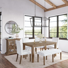 Eastern Tides Bisque Ext Dining Table w/ 4 Uph Chairs, Bench - Ornate Home
