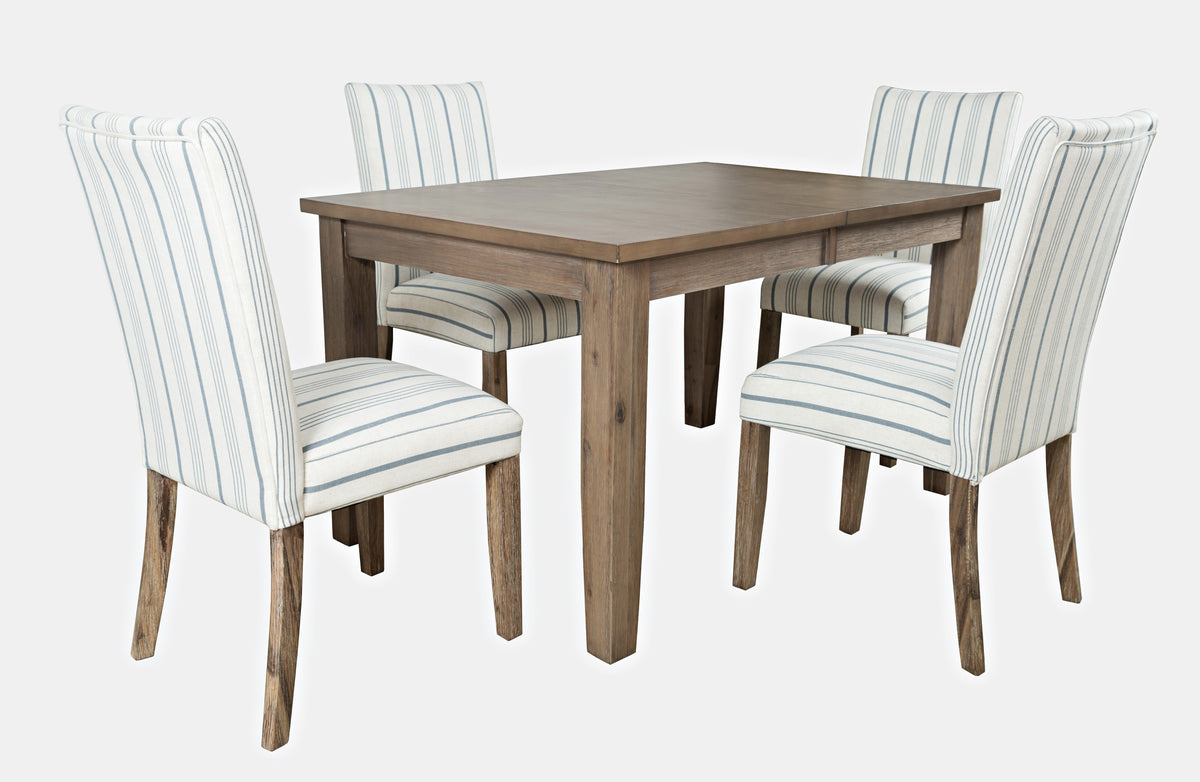 Eastern Tides Bisque Ext Dining Table w/ 4 Uph Chairs - Ornate Home