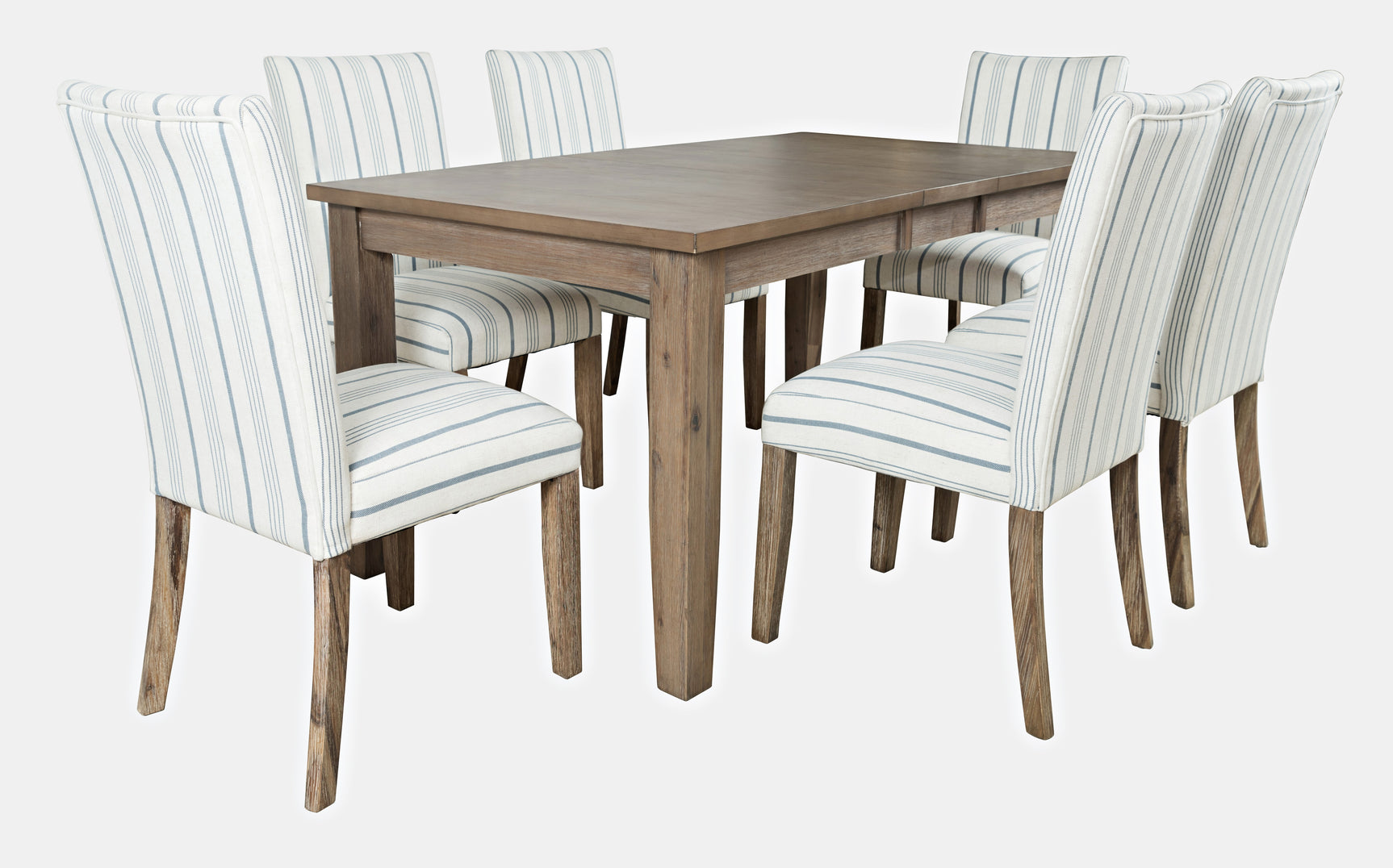 Eastern Tides Bisque Ext Dining Table w/ 6 Uph Chairs - Ornate Home