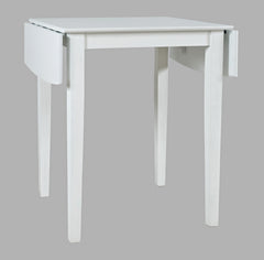 Eastern Tides Blanc Dropleaf Counter Dining Table w/ 2 Backless Stools - Ornate Home