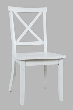 Eastern Tides Blanc Dropleaf Dining Table w/ 4 X-Back Chairs - Ornate Home