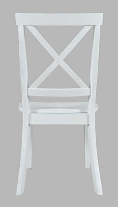 Eastern Tides Blanc Dropleaf Dining Table w/ 4 X-Back Chairs - Ornate Home