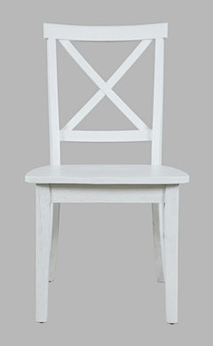 Eastern Tides Blanc Dropleaf Dining Table w/ 4 X-Back Chairs - Ornate Home