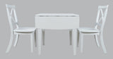Eastern Tides Blanc Dropleaf Dining Table w/ 2 X-Back Chairs - Ornate Home