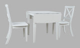 Eastern Tides Blanc Dropleaf Dining Table w/ 2 X-Back Chairs - Ornate Home